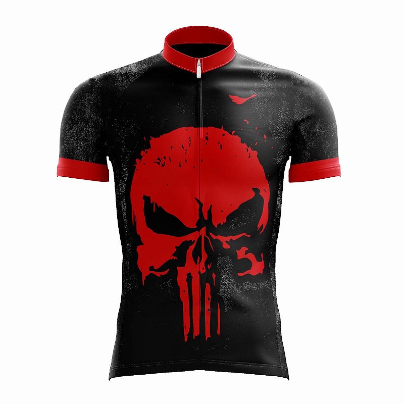 Camisa Ciclismo Scape Justiceiro 2.0 Masculina Preta/Vermelha