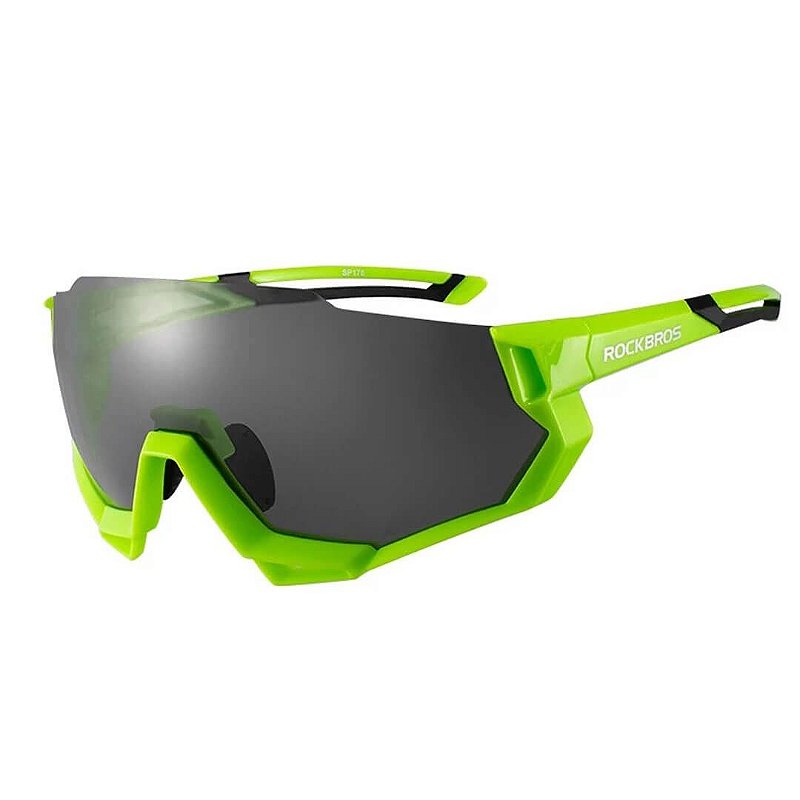 Óculos Ciclismo Rockbros Verde 5 Lentes Esportivo MTB Speed