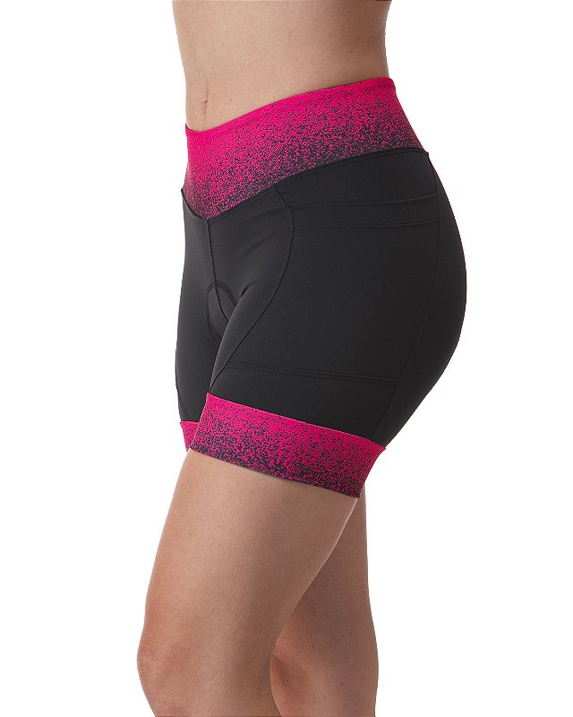Short Ciclismo Z Nine Pink Jet Feminino Preto/Rosa